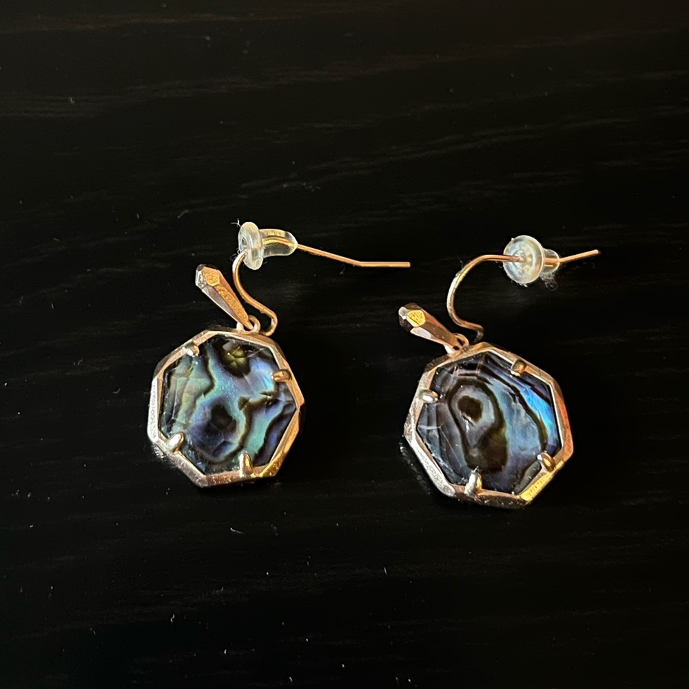 Kendra Scott Gold and Blue Drop Earrings